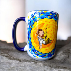 Taza van gogh Pintada a mano
