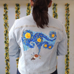 Chamarra de Mezclilla, Van Gogh pintada a mano