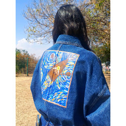 Chamarra de Mezclilla, Navegando con Van Gogh pintada a mano