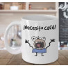 Taza Necesito Café | Taza Sublimada Divertida 11 oz